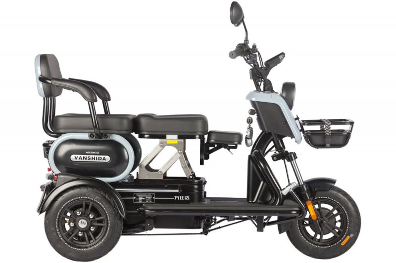 Электротрицикл Wanshida UN MOTO 60V 650Вт черно-синий HV Market