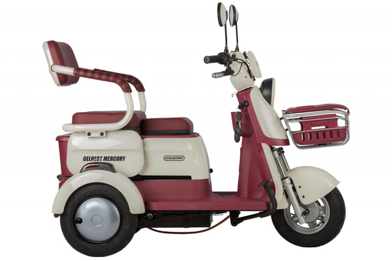 Электротрицикл Rutrike Gelbert Mercury 48V/60V 650Вт Бело-красный HV Market