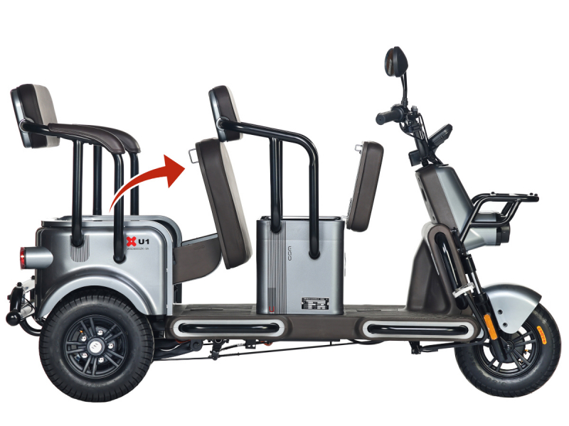 Электротрицикл Wanshida U1-X 60V 800Вт Серый HV Market