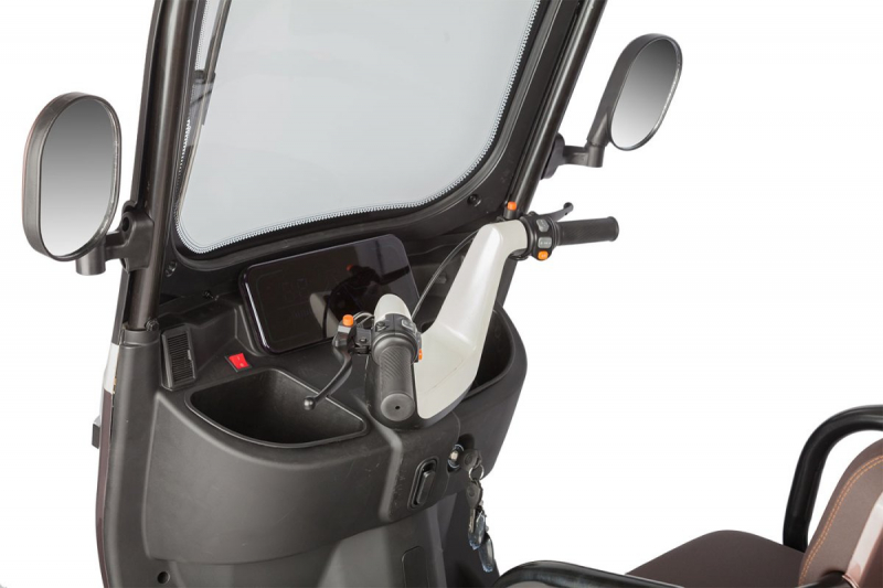 Электротрицикл Rutrike Gelbert Sarin 48V/60V 1000Вт Коричнево-белый HV Market