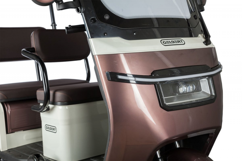 Электротрицикл Rutrike Gelbert Sarin 48V/60V 1000Вт Коричнево-белый HV Market