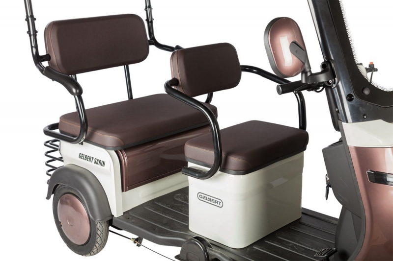 Электротрицикл Rutrike Gelbert Sarin 48V/60V 1000Вт Коричнево-белый HV Market