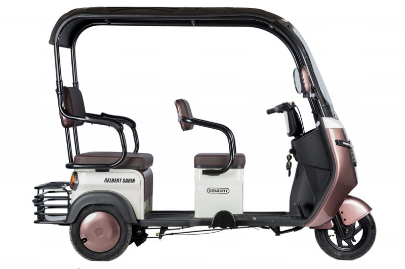 Электротрицикл Rutrike Gelbert Sarin 48V/60V 1000Вт Коричнево-белый HV Market