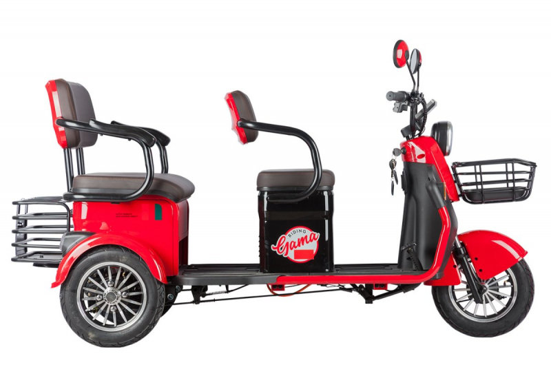 Электротрицикл Rutrike Gelbert Kappa 48V/60V 650Вт Красный HV Market