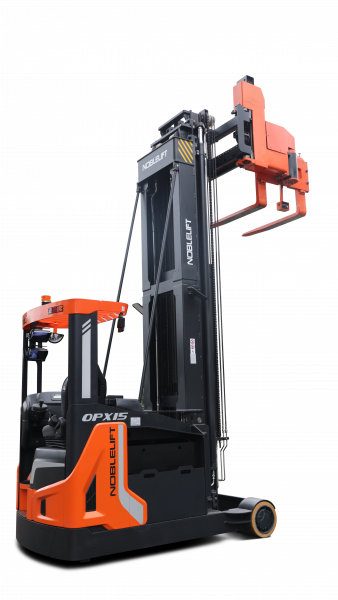 Узкопрозодный штабелер OPX15 Triplex mast (Литий 600Ач, FFL, fully AC, with EPS, Fingertip control, Front wheel hydraulic brake, adjustable steering wheel, suspension seat, storage rack, dual screen triple wireless monitoring system, fork 180。 rotation, В-9500мм)  HV Market