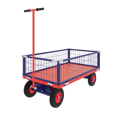 Тележка с поворотной осью ТПОБ 5 С (700х1200) г/п 450 кг.колеса пневматические 250 мм. HV Market