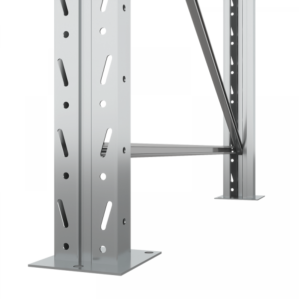 Стеллаж двойной глубины 3000х2700х1100 мм. Уровни хранения: пол+2 (1800 кг на ярус) HV Market