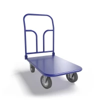 Тележка платформенная со складной ручкой ТПСР 2 М (600х900) г/п 400кг.160 серая резина HV Market