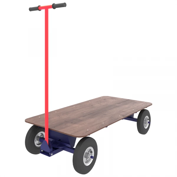 Тележка платформенная с поворотной осью ТПО О (600х1200) г/п 200 кг.колеса литые 250 мм.