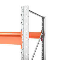 Секция приставная стеллажа металлического паллетного 6000х1800х1100 мм. Ярусы: пол+4 HV Market