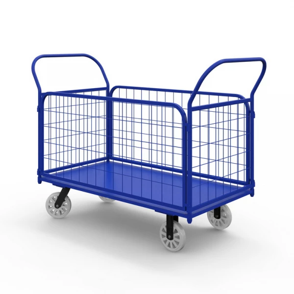 Тележка платформенная с сетчатыми бортами ТС 5 (700х1200) г/п 600 кг.200 нейлон/пластик