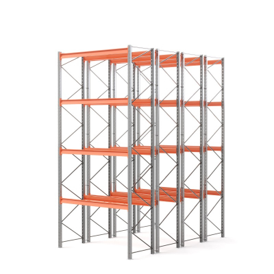 Стеллаж двойной глубины 6000х2700х1100 мм. Уровни хранения: пол+4 (2400 кг на ярус) HV Market