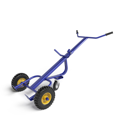 Тележка для транспортировки металлических бочек КБ 1 г/п 220 кг. колеса пневматические 250 мм HV Market