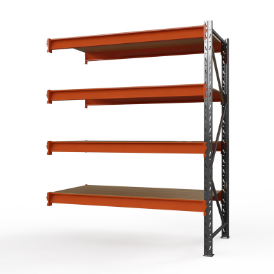 Секция приставная стеллажа металлического ОПТИМА, 2500х1250х785 мм. Полки: 4 шт. фанера