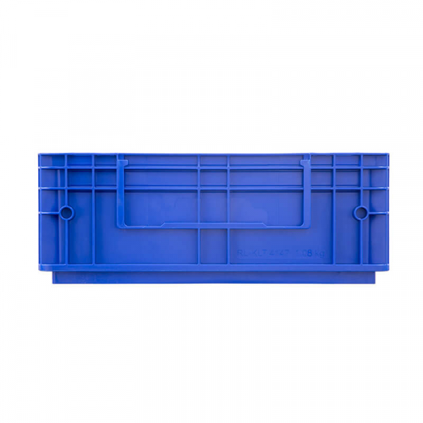 Пластиковый контейнер KLT 4147 универсальный синий, стенки сплошные, дно с отверстиями, 396х297х148 мм