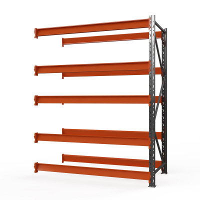 Секция приставная стеллажа металлического ОПТИМА, 4000х1250х785 мм. Полки: 5 шт. без настила