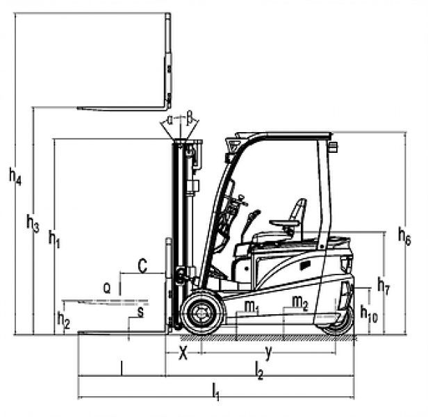 Электрический вилочный погрузчик FE3D20N Duplex mast (Литий 412Ач, FFL, В-3000мм) HV Market