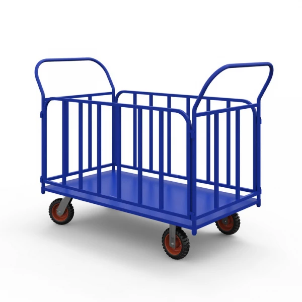 Тележка платформенная с трубчатыми бортами ТБ 6 (800х1200) г/п 600 кг.160 литая протекторная резина