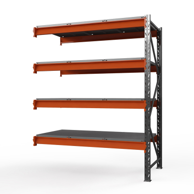 Секция приставная стеллажа металлического ОПТИМА, 2500х2500х785 мм. Полки: 4 шт. метал.