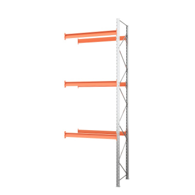 Секция приставная стеллажа металлического паллетного 5000х1800х1100 мм. Ярусы: пол+3