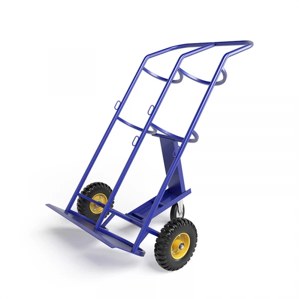 Тележка для перевозки двух газовых баллонов ГБ 2 г/п 220 кг. колеса пневматические 250 мм. HV Market