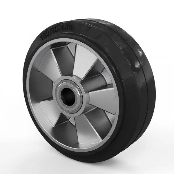 Колесо для гидравлической тележки, 180x50 мм, алюминий/резина (с подшипниками)