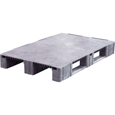 Поддон пластиковый TR 1208-1 (1800/6000/500кг, 1200x800x150мм, сплошной на полозьях, окрашенный, серый) HV Market