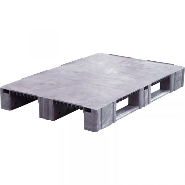 Поддон пластиковый TR 1208-1 (1800/6000/500кг, 1200x800x150мм, сплошной на полозьях, окрашенный, серый) HV Market