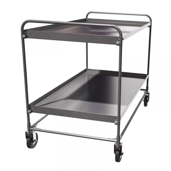 Тележка 2-х ярусная из нержавеющей стали СТ НЖ 2 (600х900) колеса болтовое крепление 125 мм.