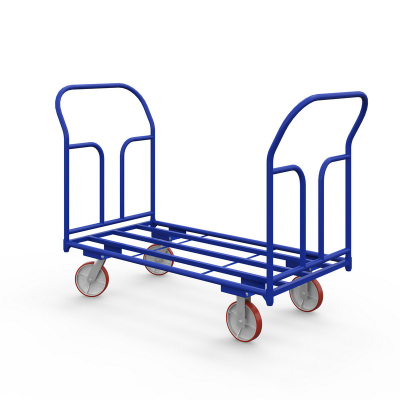 Тележка каркасная с двумя ручками ТКД 7 (800х1400) г/п 500 кг.150 чугун/полиуретан