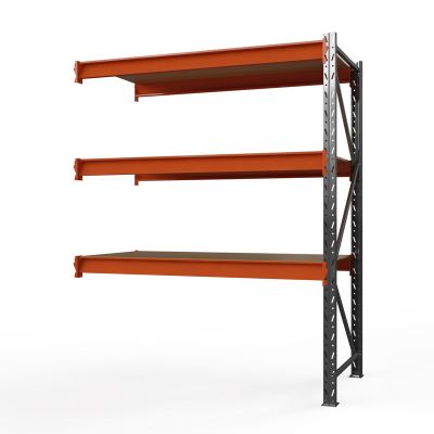 Секция приставная стеллажа металлического ОПТИМА, 2500х1250х785 мм. Полки: 3 шт. фанера