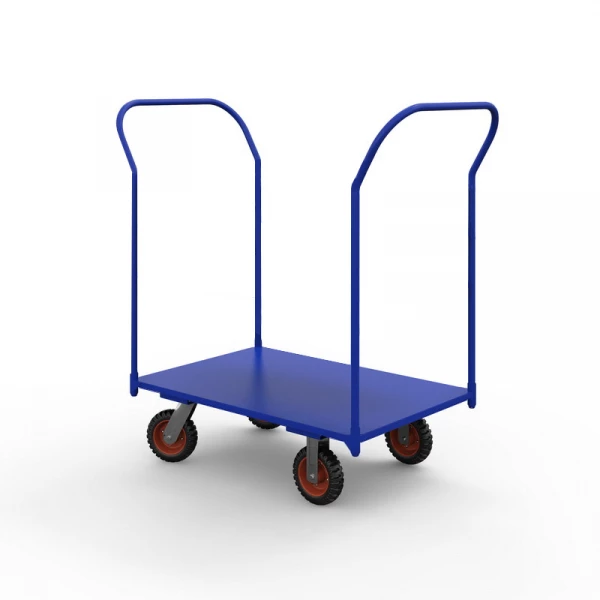 Тележка платформенная с двумя ручками ТЯ 2 основание (600х900) 125 черная резина