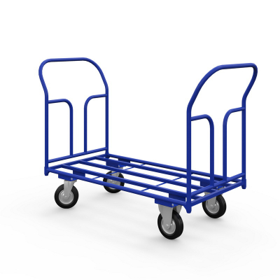 Тележка каркасная с двумя ручками ТКД 4 (600х1200) г/п 500 кг.200 черная резина