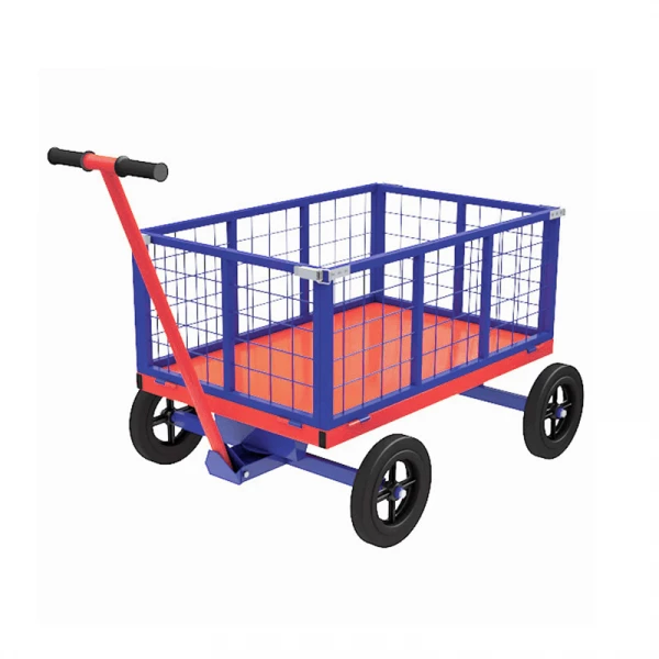 Тележка с поворотной осью ТПОБ 7 С (800х1400) г/п 600 кг.колеса литые чугун.обод 250 мм.