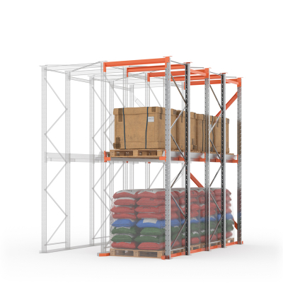 Секция доборная стеллажа набивного паллетного 4000х4200х1050 (85.1.5). Ярусы: пол+1