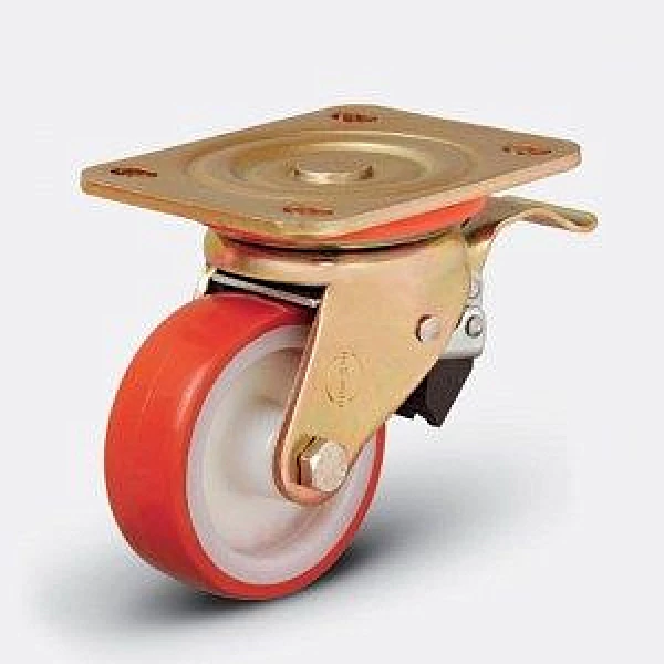 Колесо большегрузное полиуретановое ED01 ZBP ⌀ 150 F поворотное с тормозом