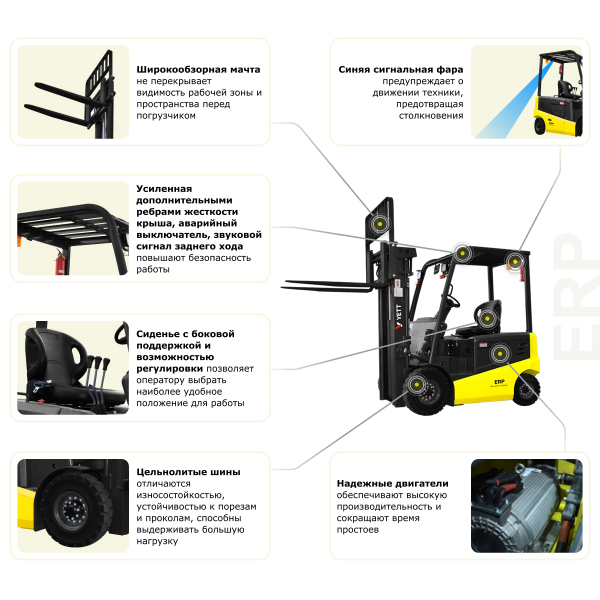 Электрический погрузчик YETT ERP20-ZSM550-SS