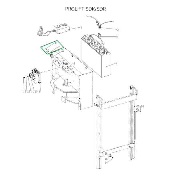 Счетчик моточасов c индикатором заряда для штабелеров SDR/SDK 1,5-2 т, для тележек SK20