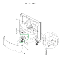 Опорное колесо в сборе с поворотной опорой для тележек SK20 HV Market