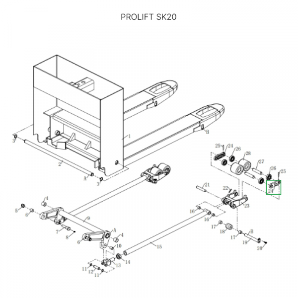 Соединительная пластина роликов для тележек SK20
