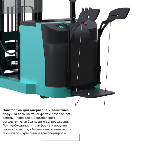 Штабелер с выдвижной мачтой (мини-ричтрак) PROLIFT PRO MRV 1650 li-ion HV Market